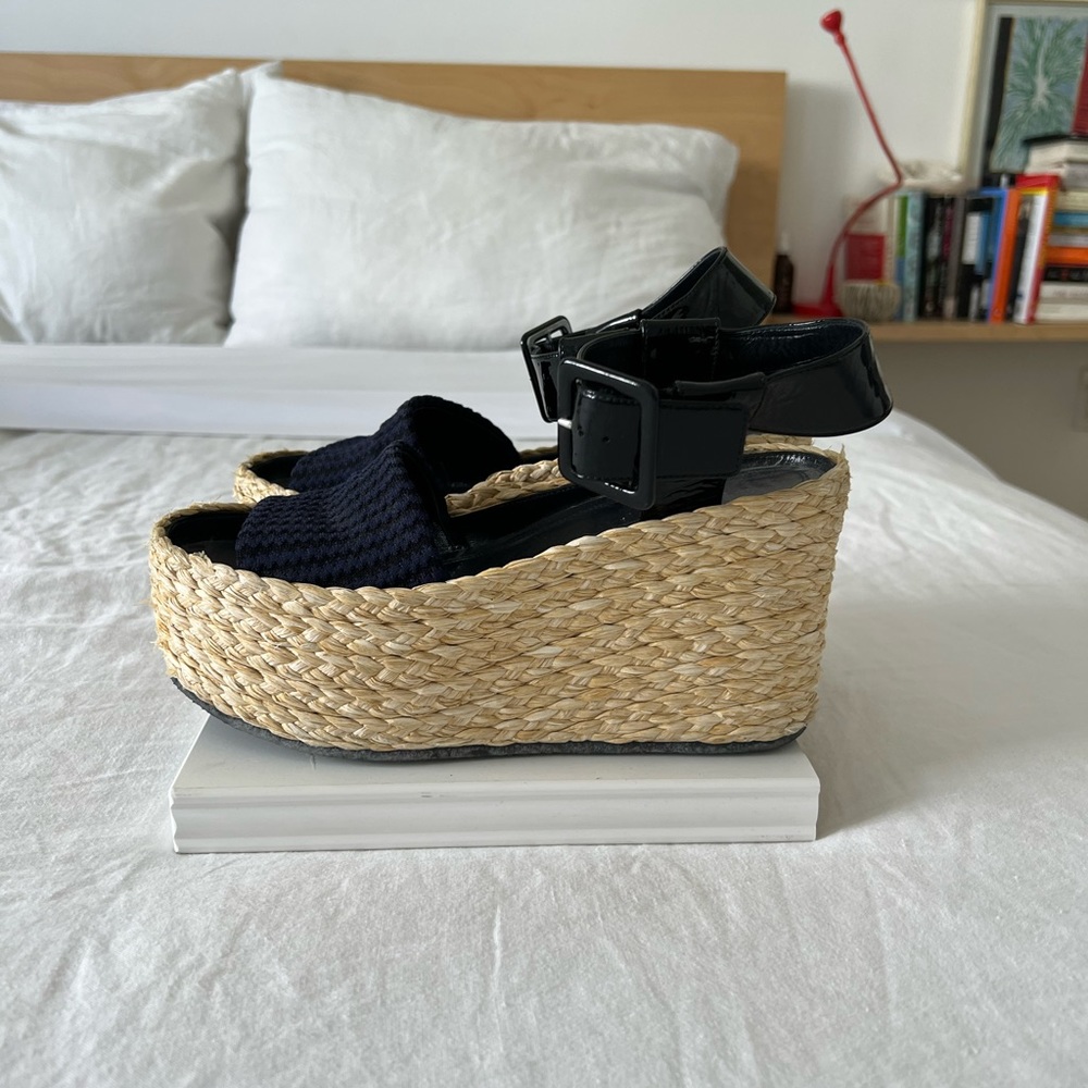 Celine Rafia Wedges
